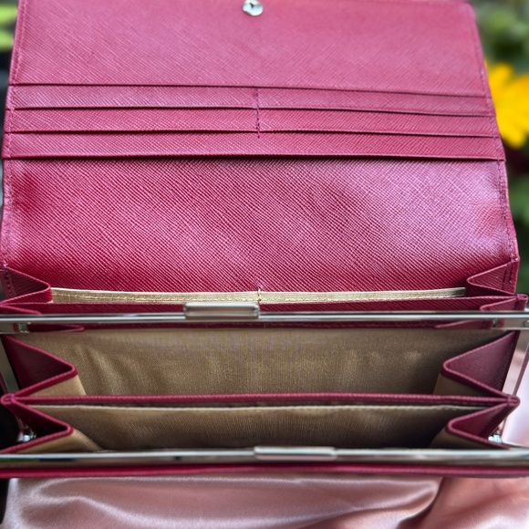 Burberry Check Canvas & Leather Continental Wallet – Red Trim - Picture 3 of 5